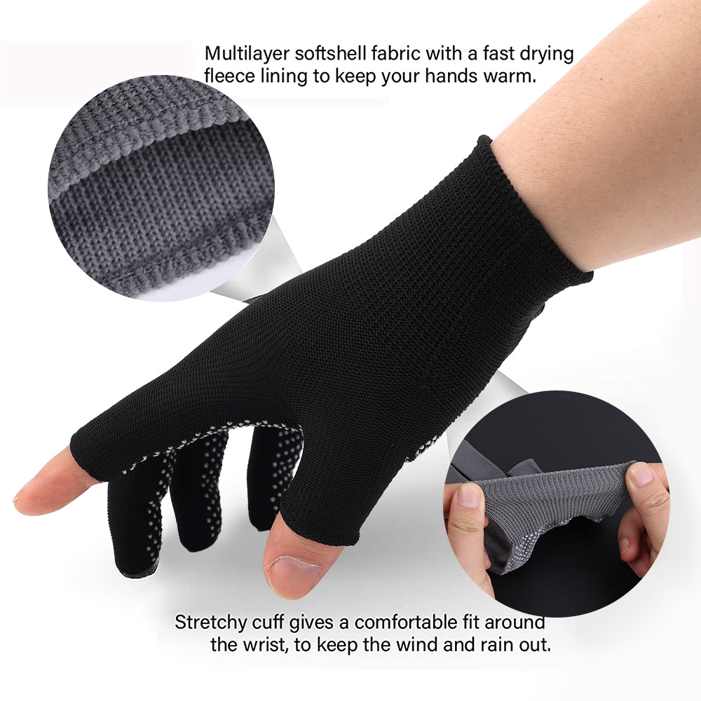 Non-slip Nylon Gloves for Safety Work Outdoor Cycling Breathable Half Finger Gloves Mittens Men Fingerless Touchscreen Gloves