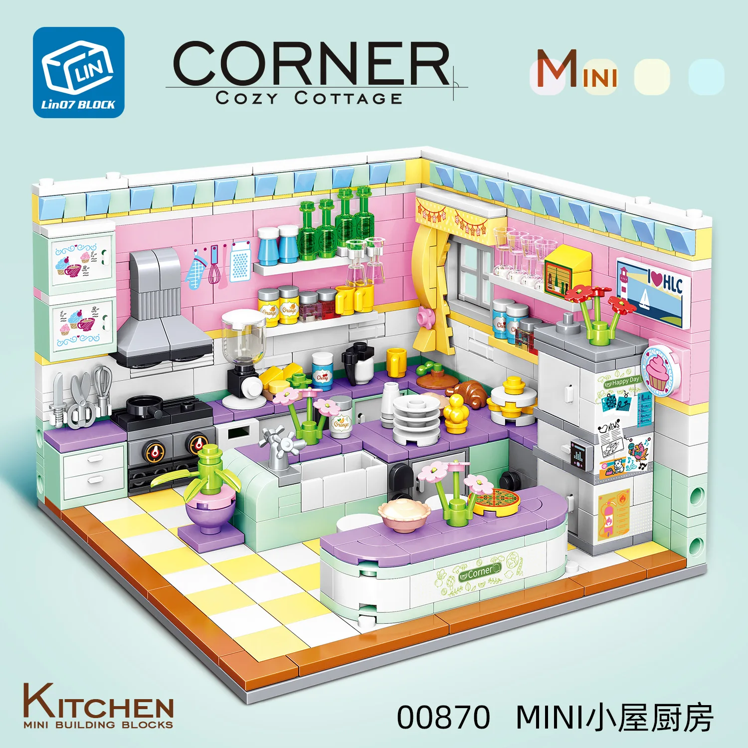 ZHEGAO 00870 Cabin Corner: MINI Cabin Kitchen
