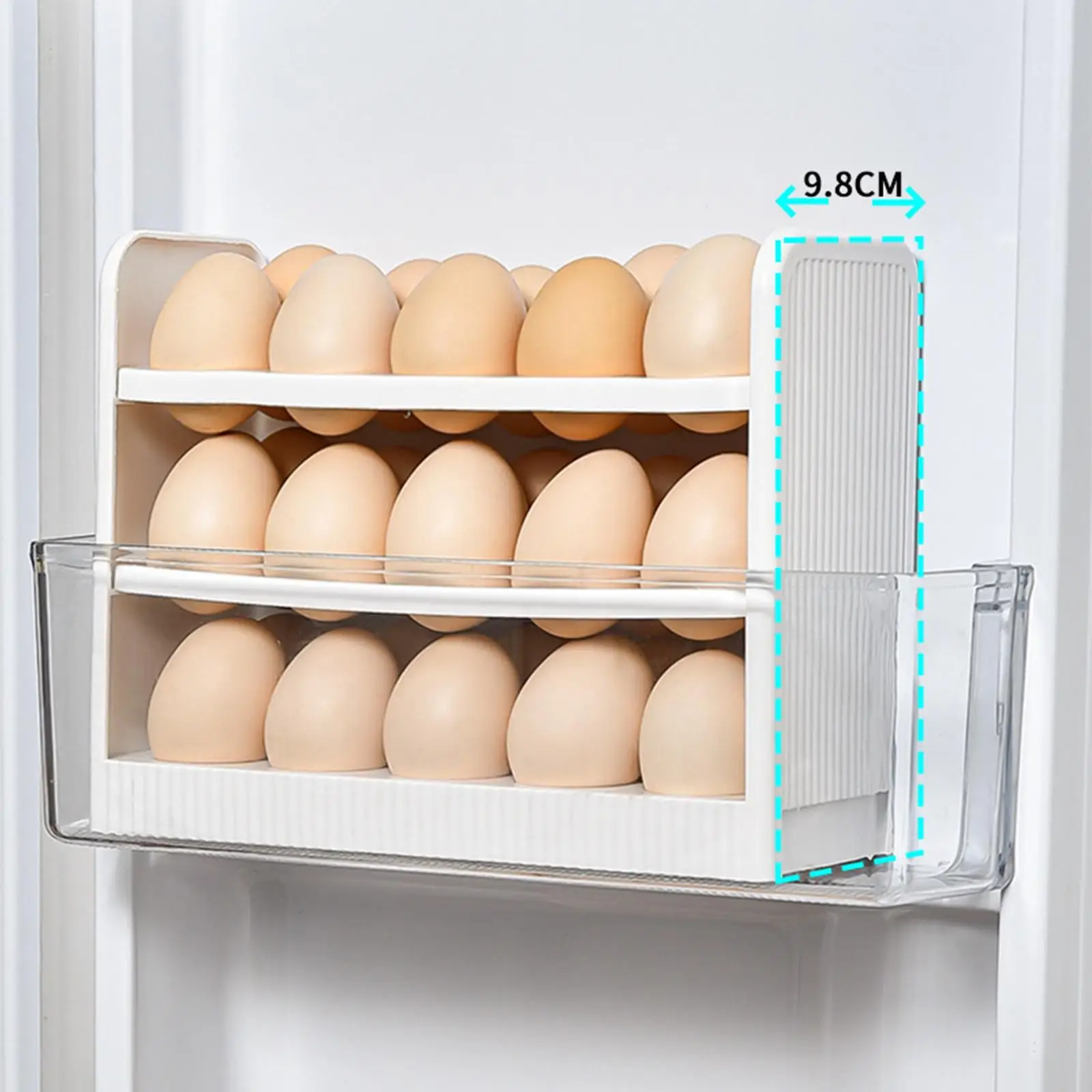 30 Grid Egg Storage Container Eggs Tray Bins Fridge Eggs Organizers Egg Holder for Kitchen Cabinet Drawer Shelf Countertop
