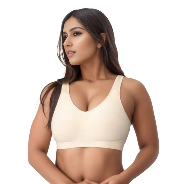 Solid Color Compression Wirefree Bras High Support Bra For Women