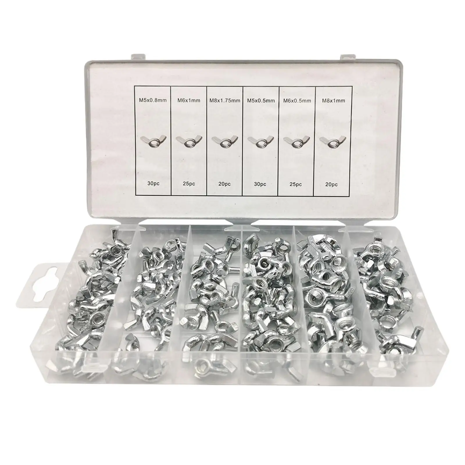 150Pcs Butterfly Wing Nuts Assortment Kit M5 M6 M8 Ear Butterfly Nut with Box Fasteners