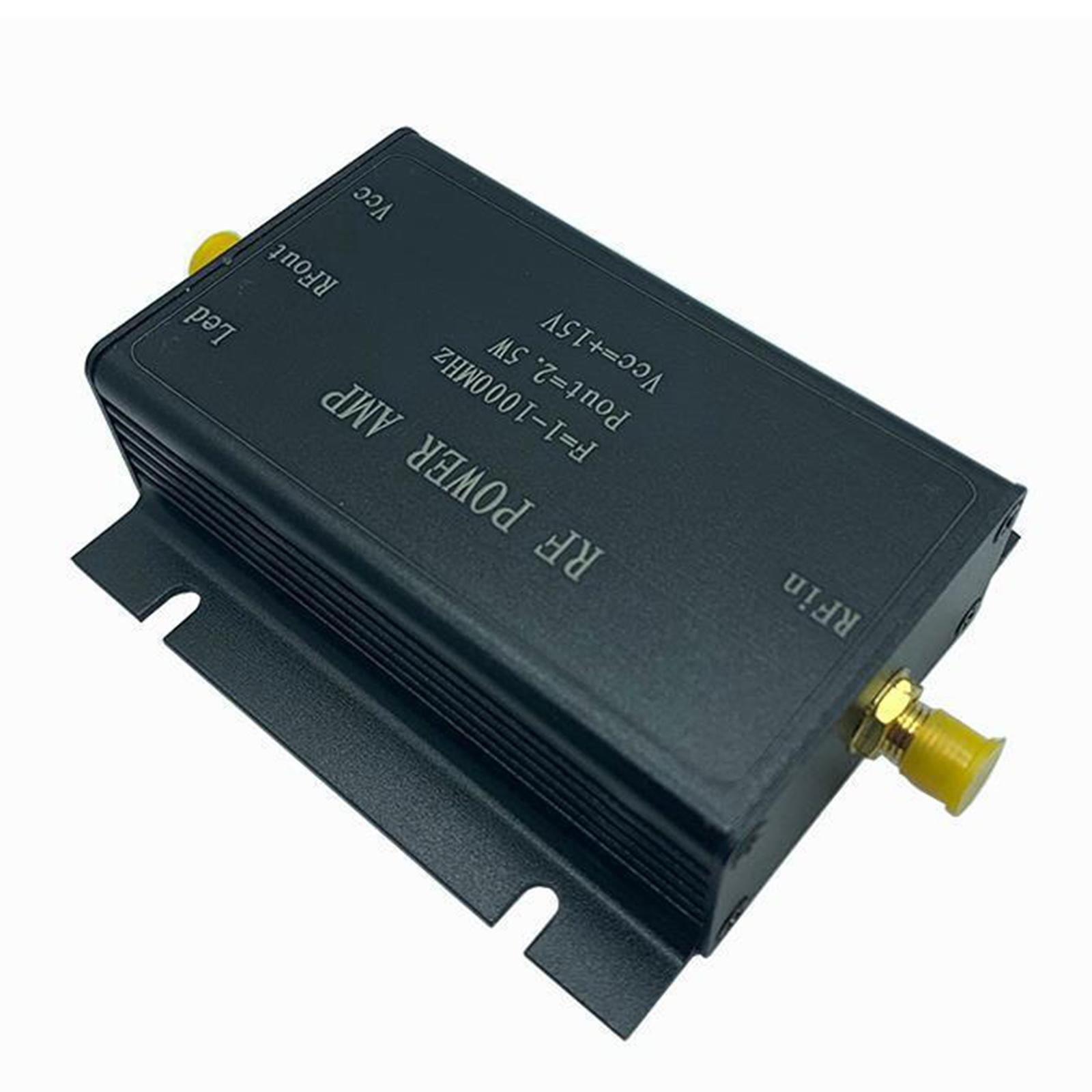 2.5W RF Power Amplifier Module Radio Frequency Power Amplifier DC15V Stable Standard SMA Black for Radio Transmission 380-450MHz