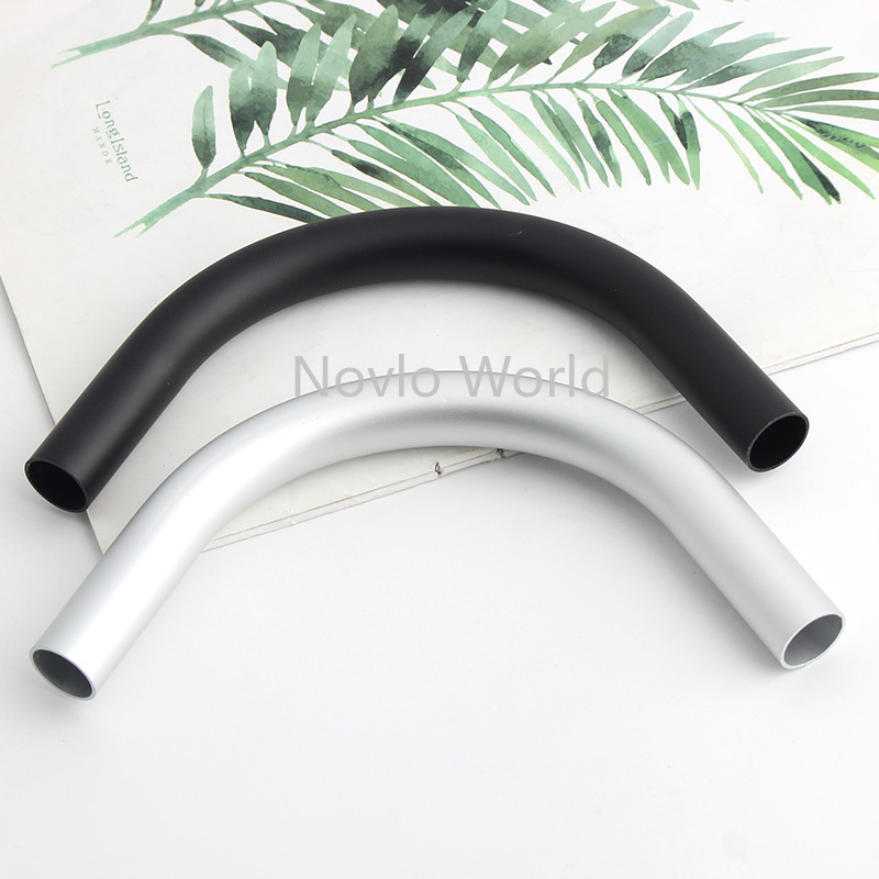 4-10pcs 14.5x6.5cm 2022 New Black And Chrome New Hot Sale Alloy Aluminum Curved Tube Handle For Bag Accessories – Detail 7