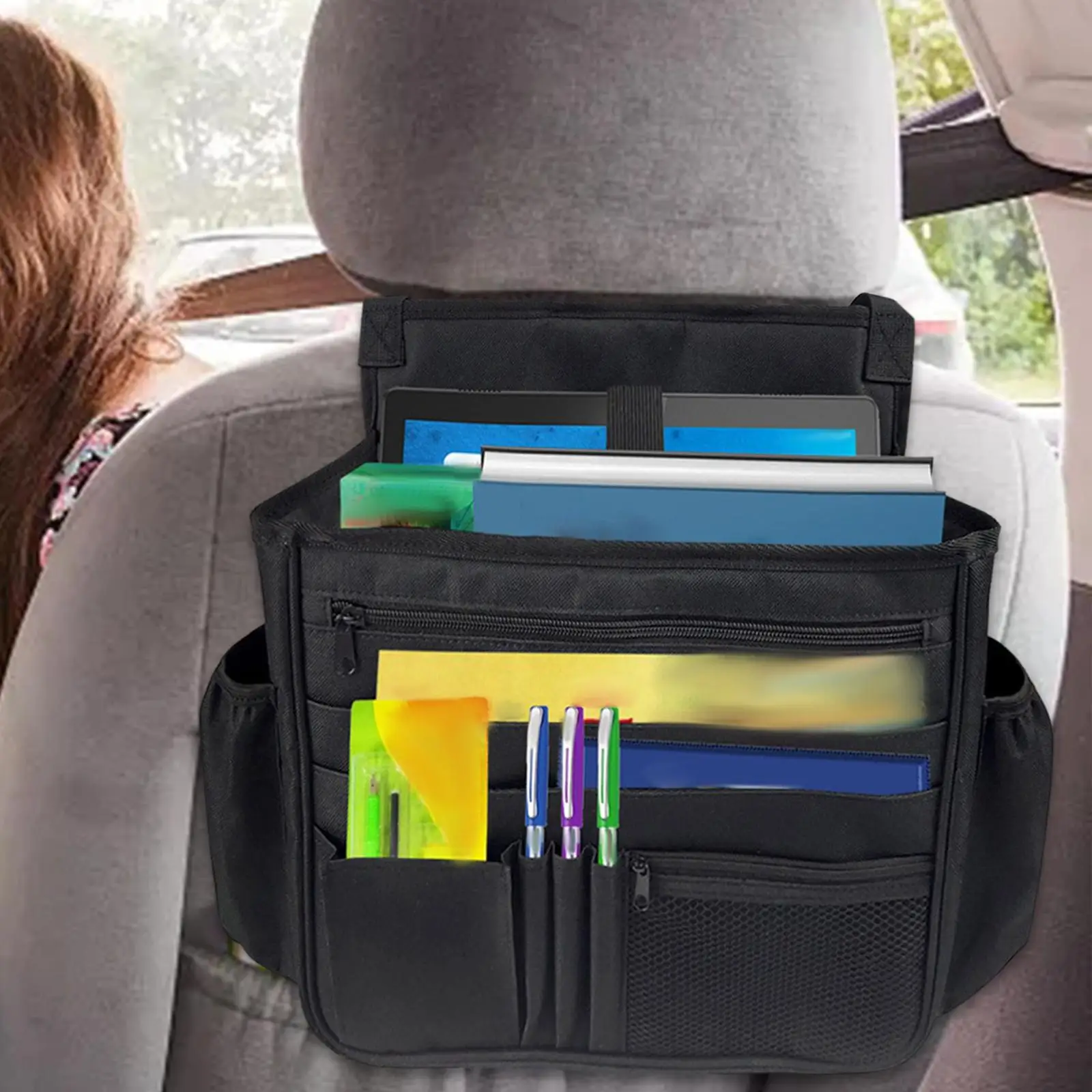 Car Backseat Organizer Durable Oxford Cloth Protector for Books Bottle