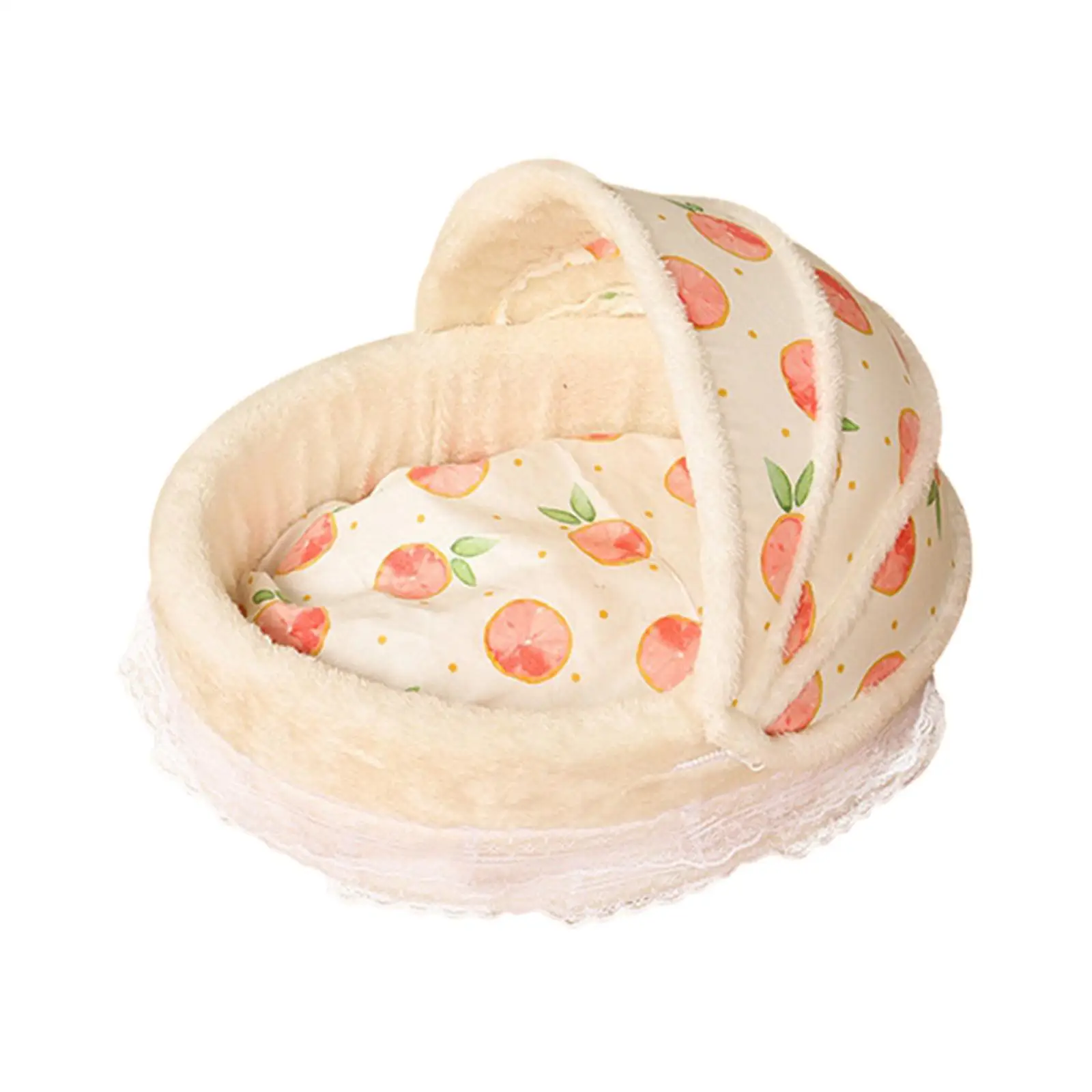 Cute Warm Pet House Dog Tent Cushion Comfortable Cave Cat Bed for Calming Small Medium Dog