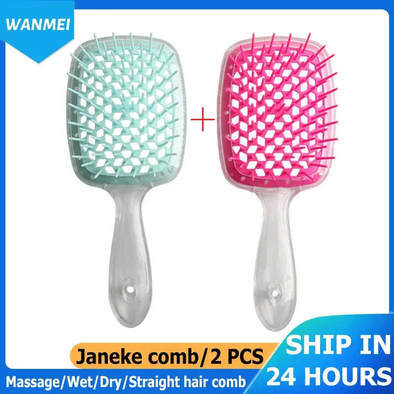 Best of Janeke Massage Wet Dry Comb Demelante Brush Janeke Original Comb Hollow Combs расчески 2pcs / set Salon Barber Hair Brushes Kit Reviews & Tips