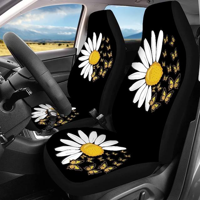 Sunflowers Yellow Floral Flowers Car Seat Covers Pair, 2 Front sale Seat Covers, Car Seat Protector, Car Accessory, Seat Cover For Car