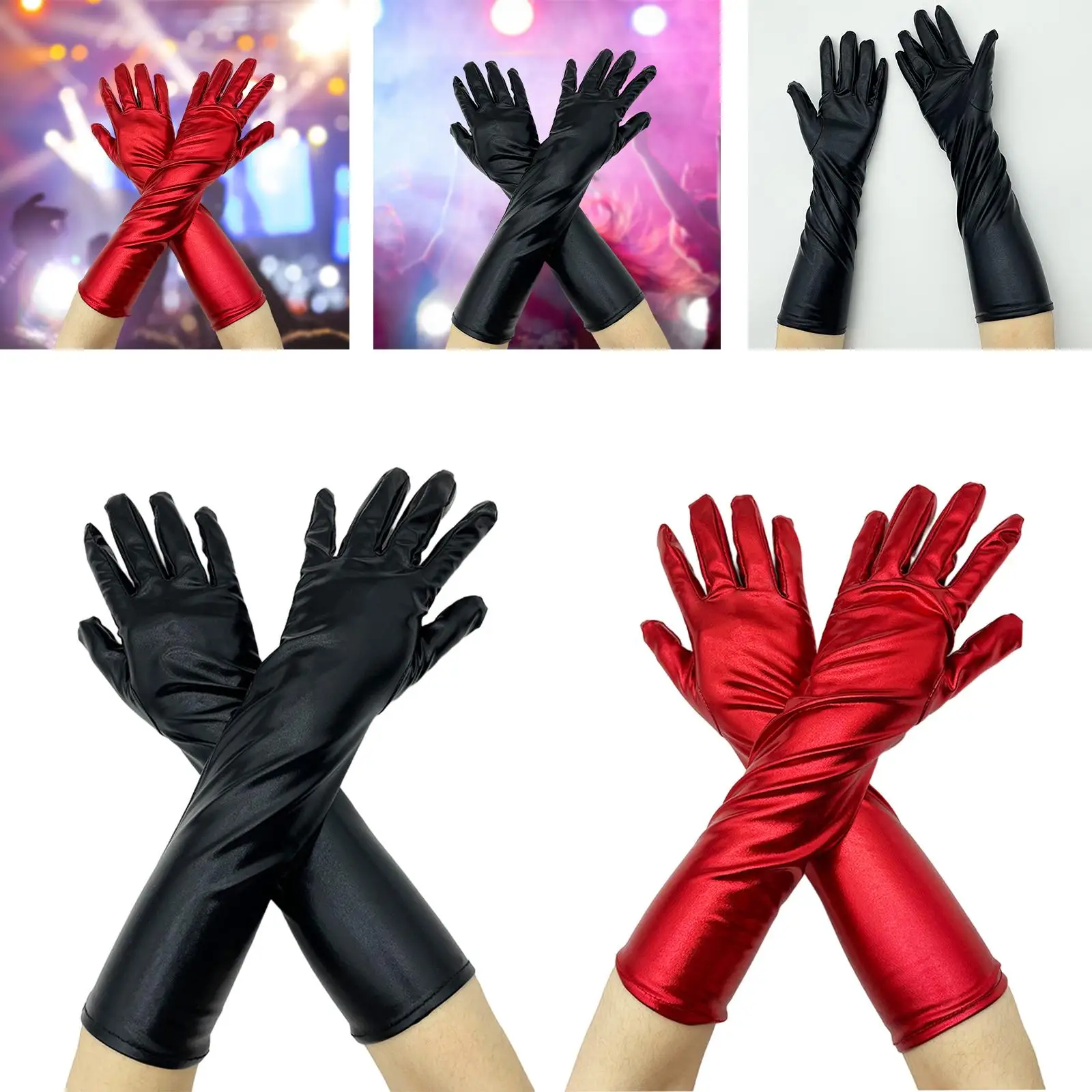 Elegant Long Gloves Mittens Women Flapper Gloves Full Finger Opera Gloves for Ladies Adult Matching Costume Girls Accessory