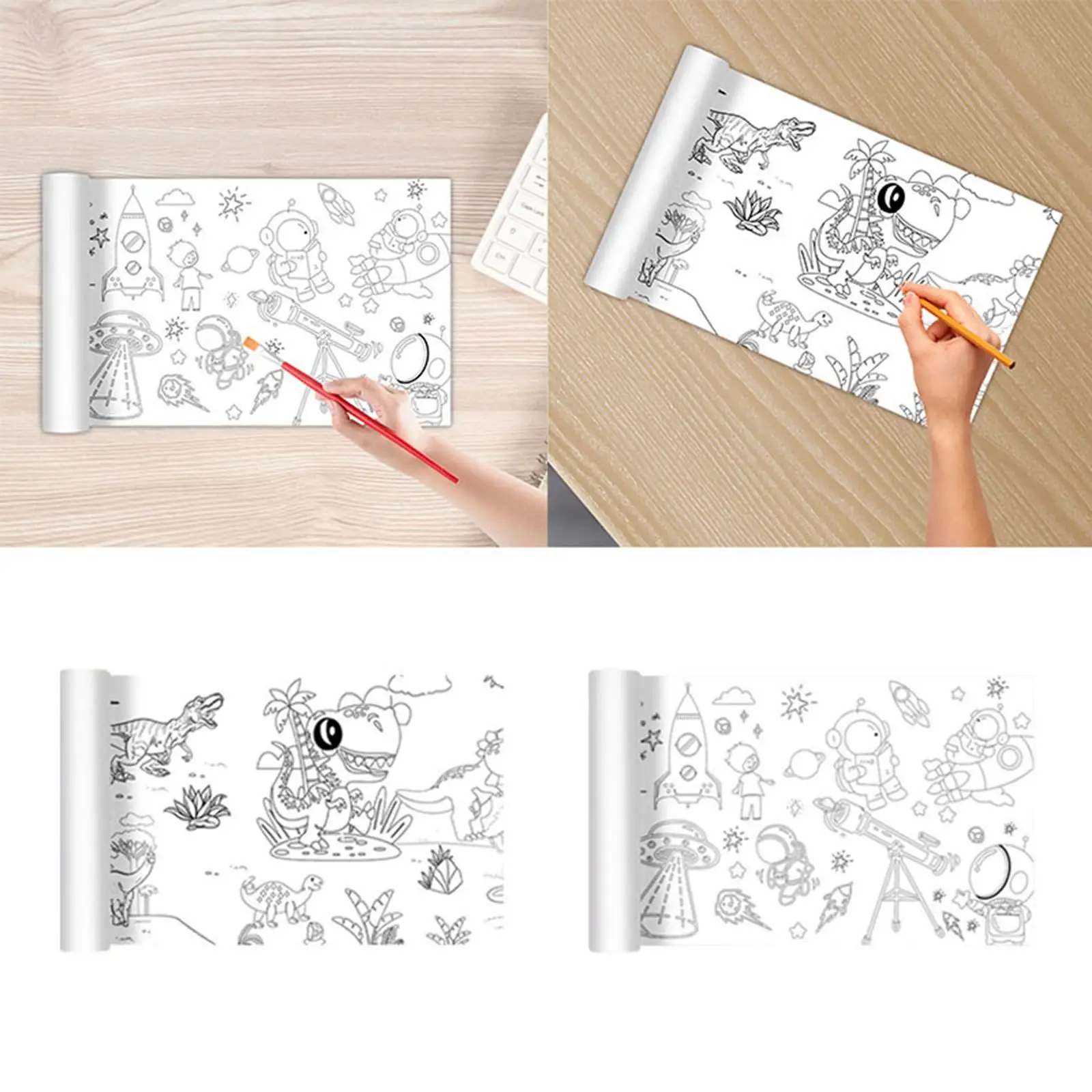 Art Paper Roll Sticky Wall Coloring Stickers 30x300cm Painting Gifts Coloring Poster for Drawing Painting Oil Marker Toddlers