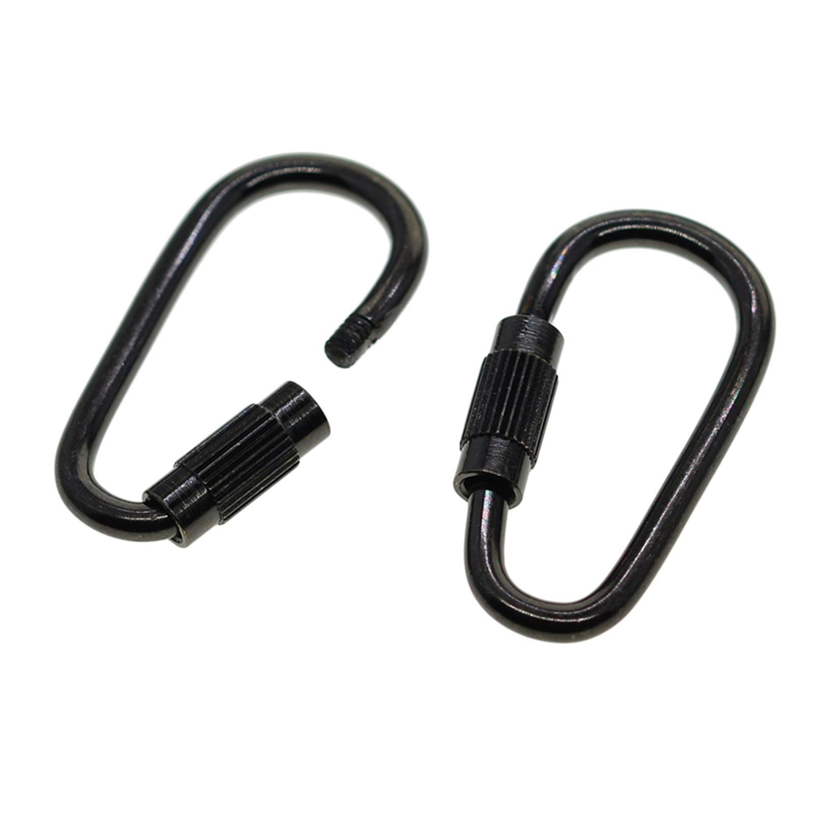 20Pcs Small Locking Carabiner Clip Black D Rings Mini Carabiner Clip for Camping Hiking Indoor Outdoor Use Backpacking Traveling