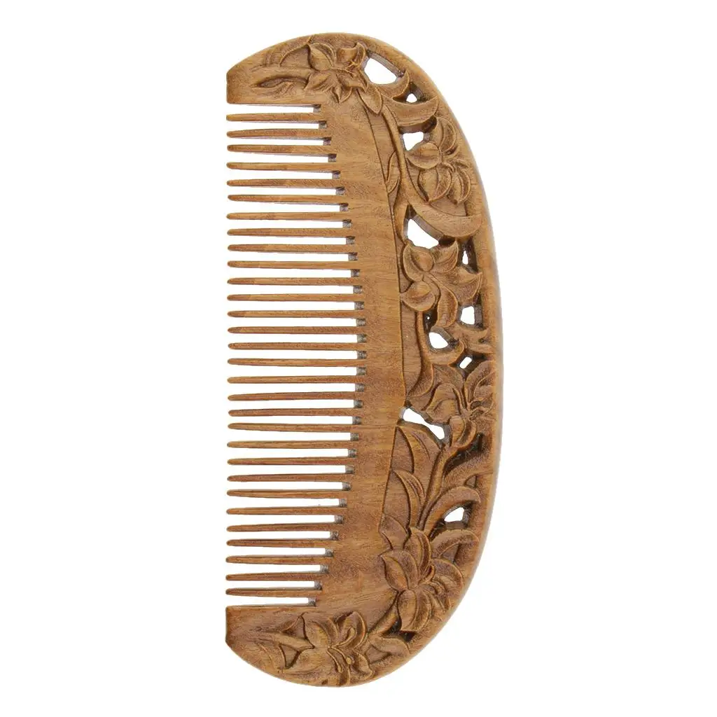 Lily Flowers Engraved Handcraft Hair Comb  Fine  Comb   Comb for Women and Girls