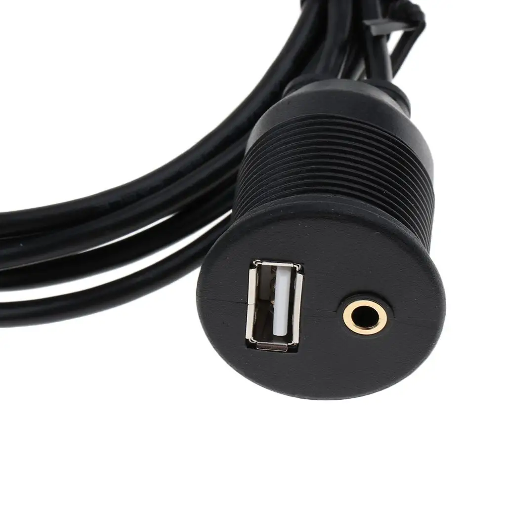 Great Performance Dashboard Flush Mount USB & 3.5mm 1/8 AUX Extension Panel