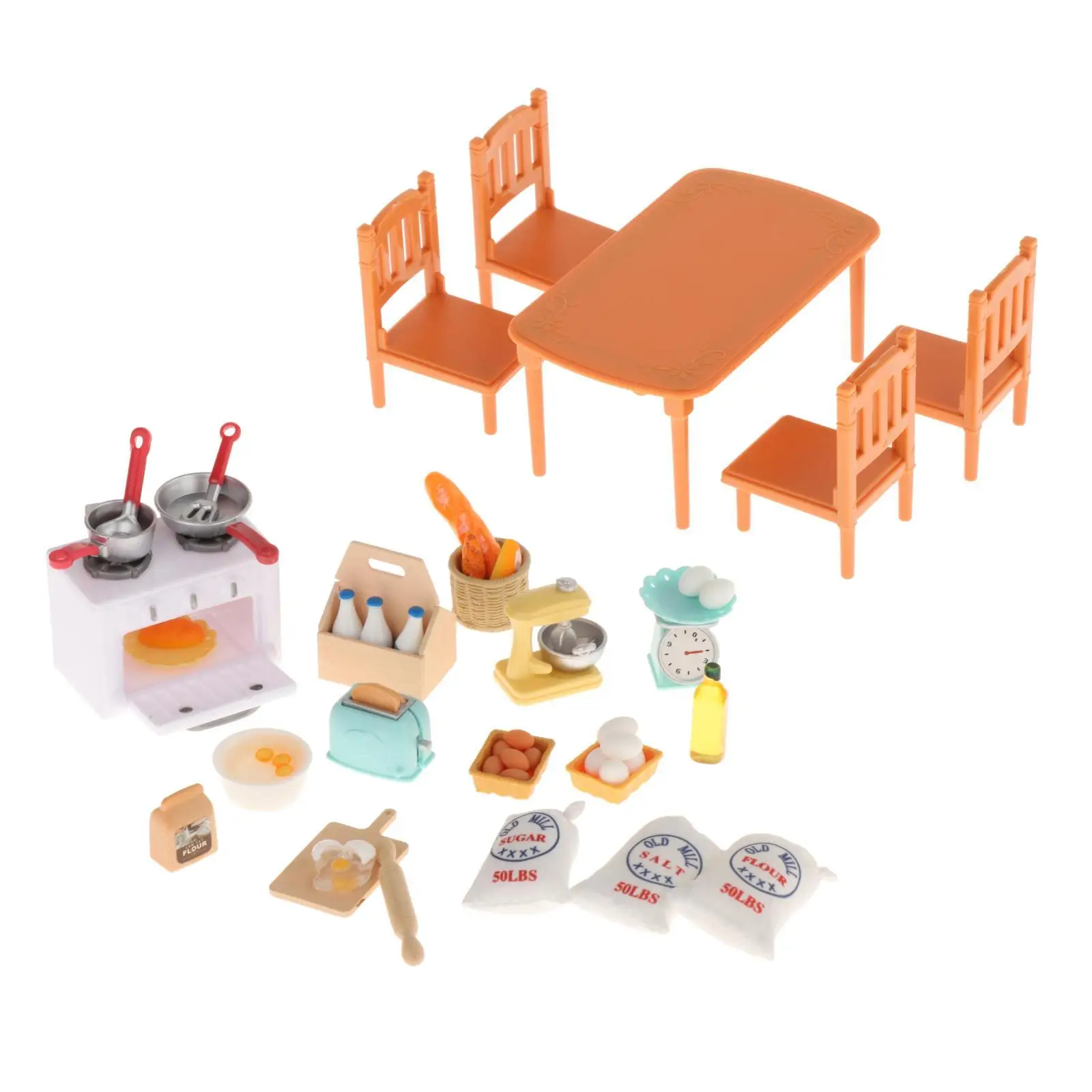 Toddlers Pretend Cooking Playset Doll House Furniture Role Playing Utensils Cookware Toys for Coffee Age 3+