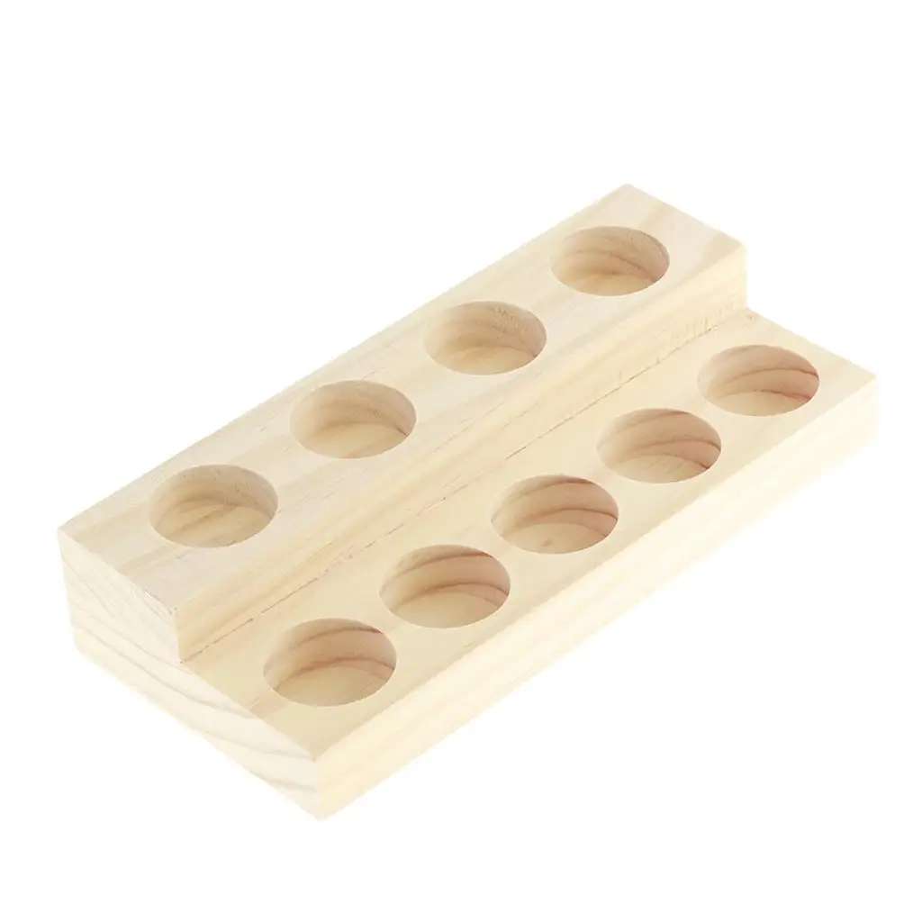 9 Slots Wooden EOil bag case Display Rack , Portable Carrying Case Storage Display Box 7.48 X 3.34 X 1.57 Inch