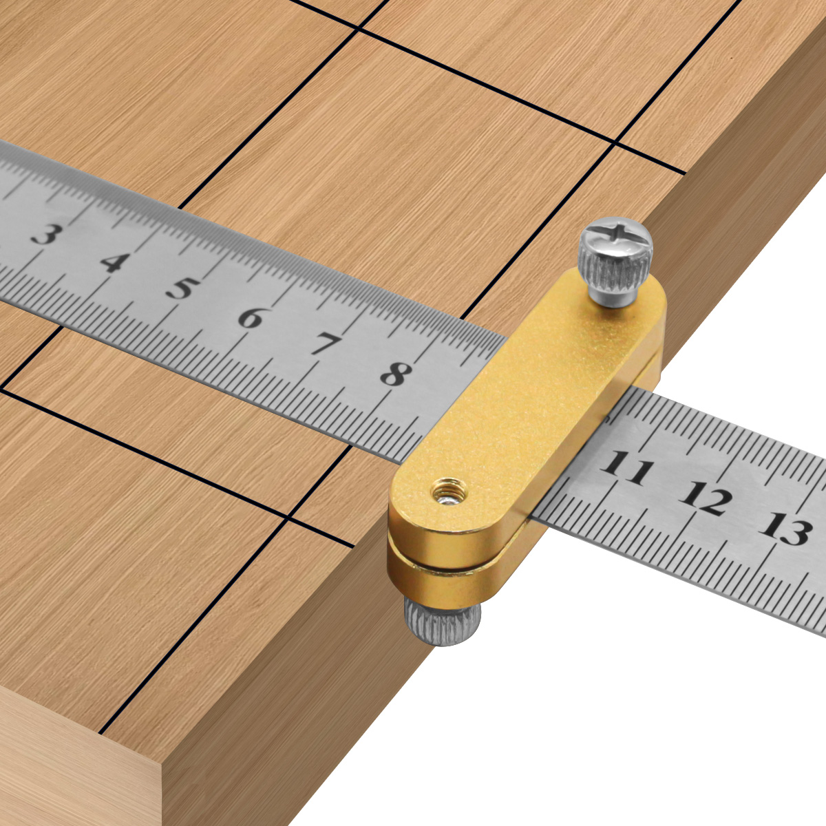 Holzbearbeitungslineal, Winkelschreiber, Aluminiumlegierung, 45-Grad-Winkel, Linienkaliber, Lineal, Tischler-Locator, Linealblock – Detail 14