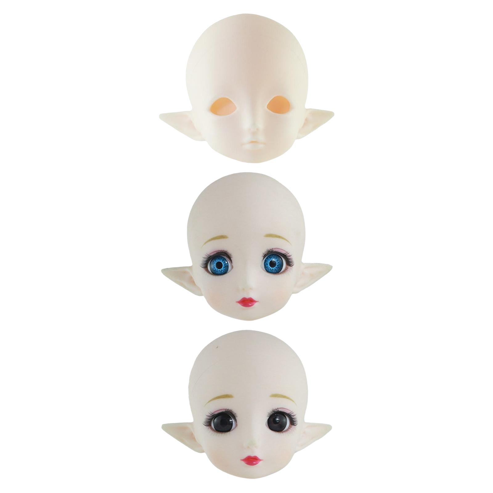 12inch BJD Doll Head Flexible with Eyes Parts for Replacements Accessory