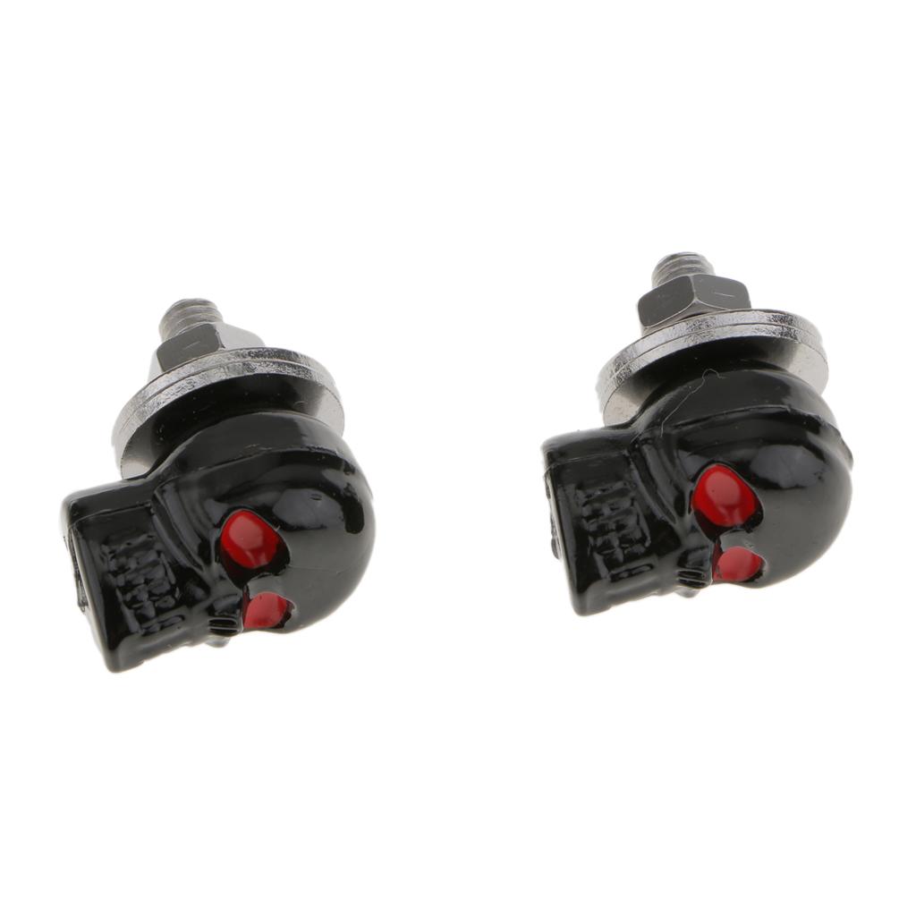 2x Car Motorcycle Plastic Skull License Plate Bolts for Motorbike Car Mounting Set Universal Fit For Any 6mm Bolt Fastener Tool