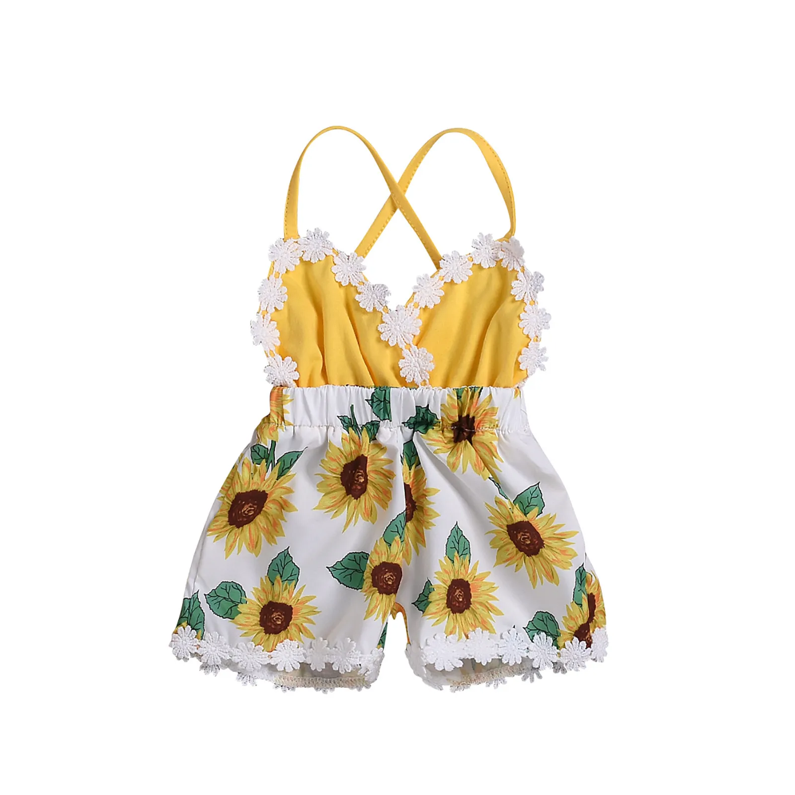 2022 Toddler Baby Girl Clothes Rompers Summer Clothes Ruffle Camisole Cute Print Newborn Girl Clothing pour nouveaux nés Baby Bodysuits medium