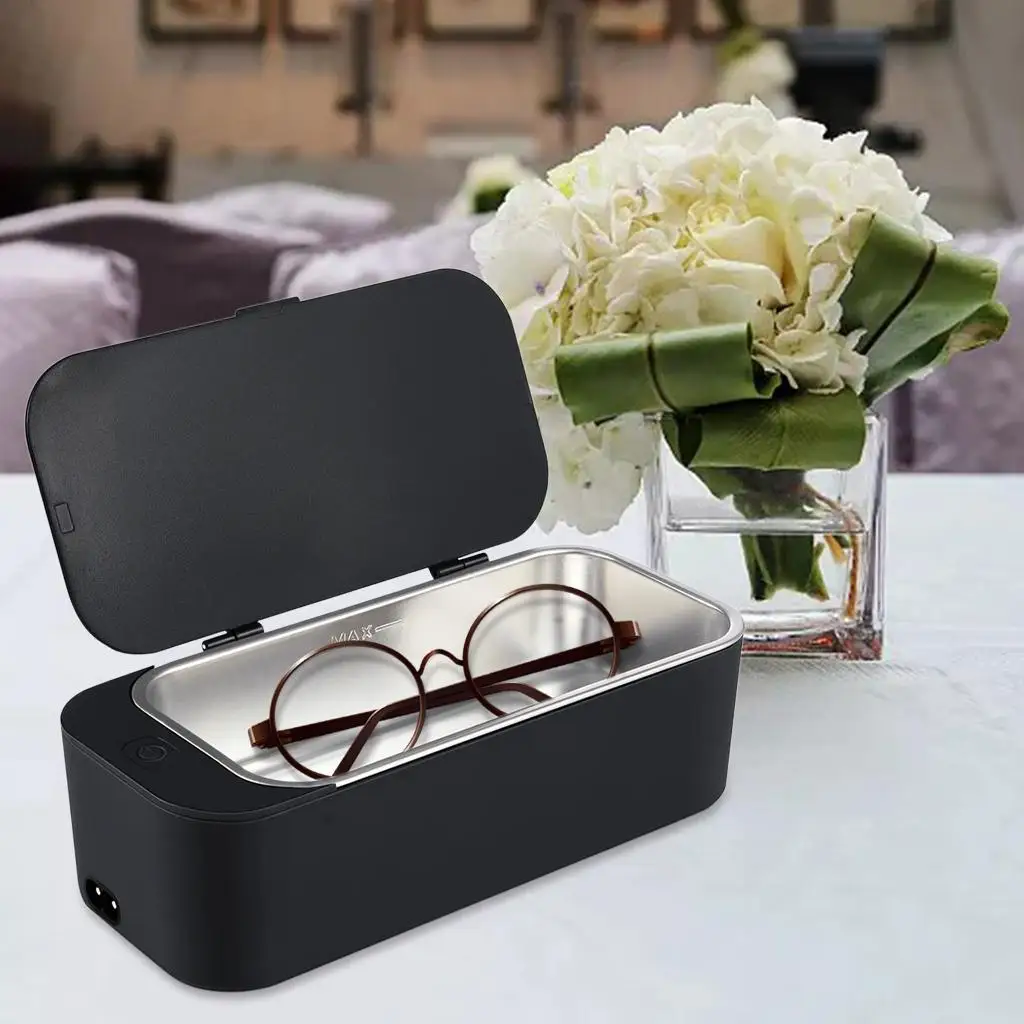 Ultrasonic Jewelry Cleaner Hand Held Small Cleaning Storage Box for Watch