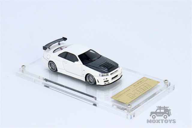 IG 1:64 Nismo R34 GT-R R-tune White Resin Diecast Model Car