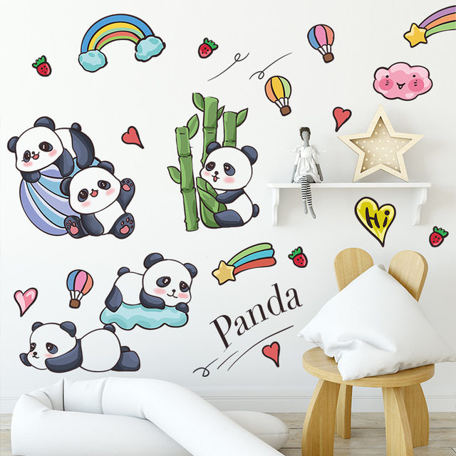 TOYANDONA 1Pc Panda Adesivos Folha Decalques De Parede Adesivos De Desenhos  Animados Animais Adesivos Pvc Decalque De Parede Verde Desenhos Animados  Adesivo Panda Desenhos Animados : : Beleza