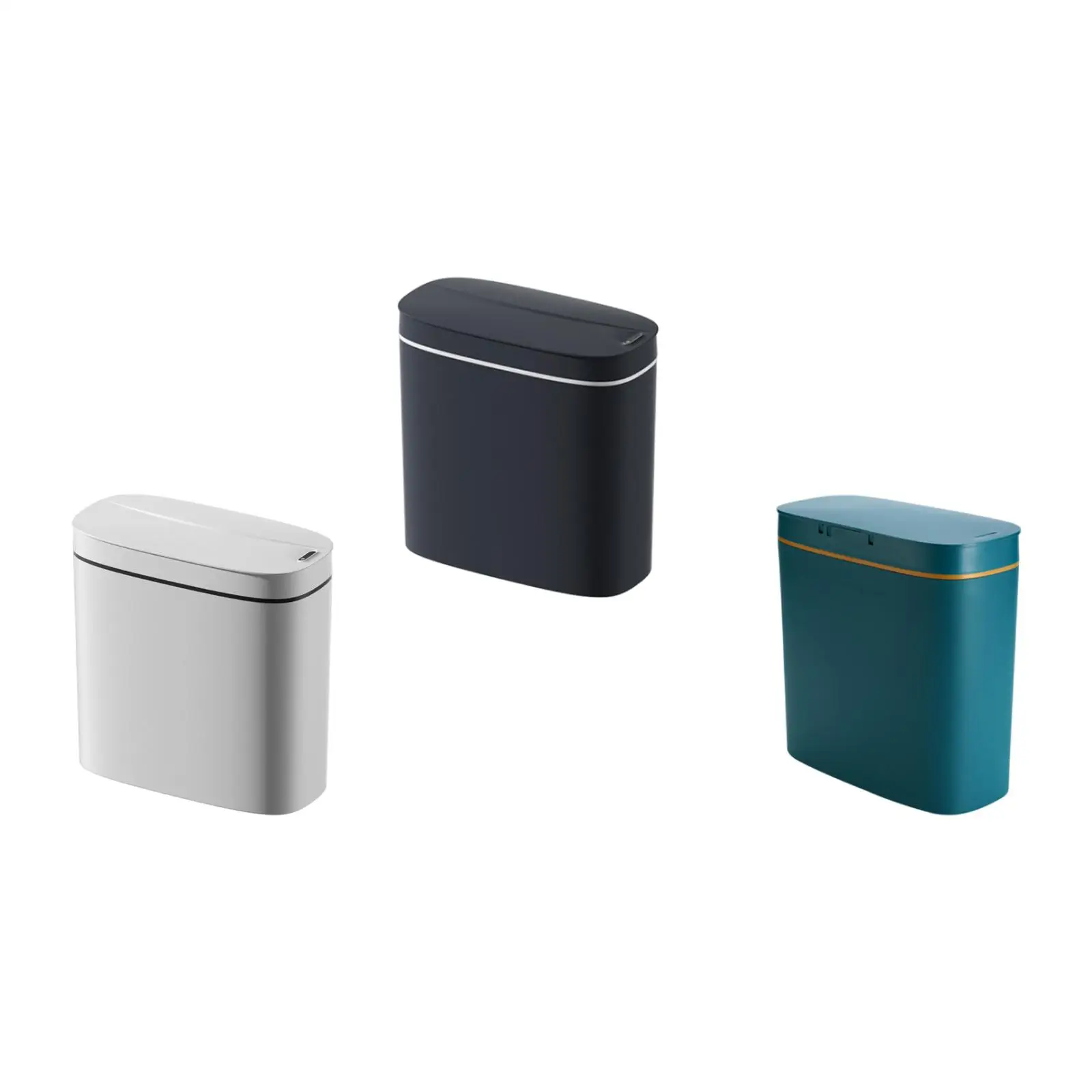 Smart Sensing Trash Can Rectangular 14L Simple Waterproof Narrow Seam Wastebaskets for Laundry, Study, Office, Bathroom, Hotel