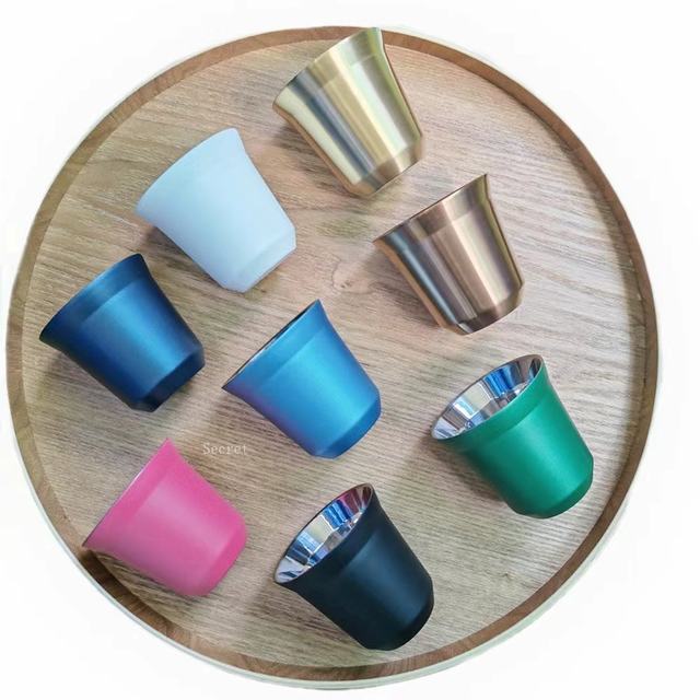 Stainless Steel Cute Cup Double Wall Coffee Mug 80ml Espresso Insulation  Nespresso Pixie Coffee Capsule Shape Thermo Coffee Mugs - AliExpress