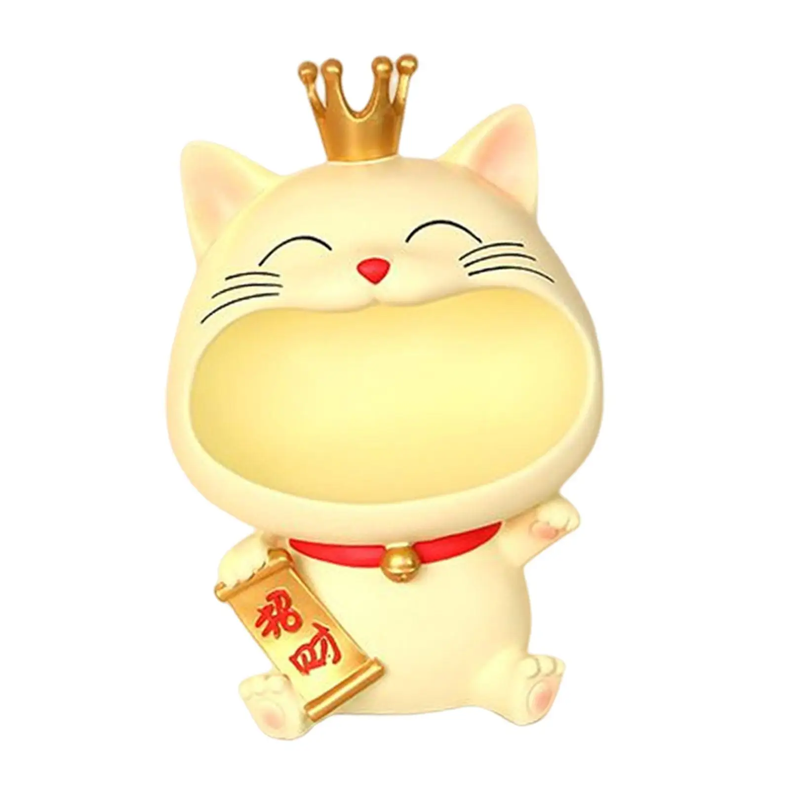 Cat Figurine Storage Box Ornament Creative Resin Sculpture Snack Holder for Living Room Table Home Entryway Decoration