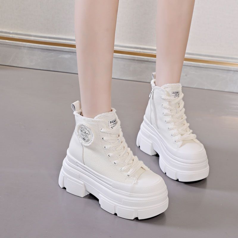 Denim Ankle 10cm Platform Boots for Women