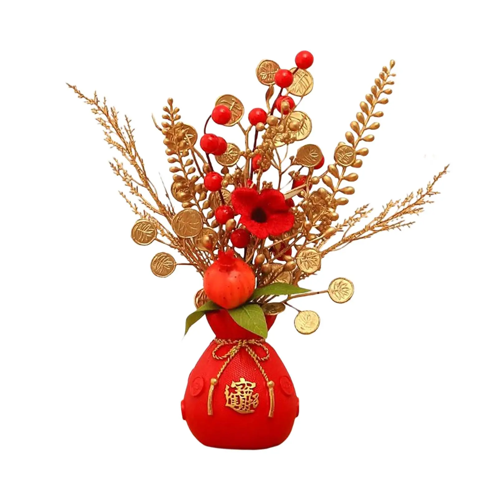 Artificial Potted Flower Ornament Decor Harvest Resin Vase Flower Basket for Living Room Occasions Office Thanksgiving