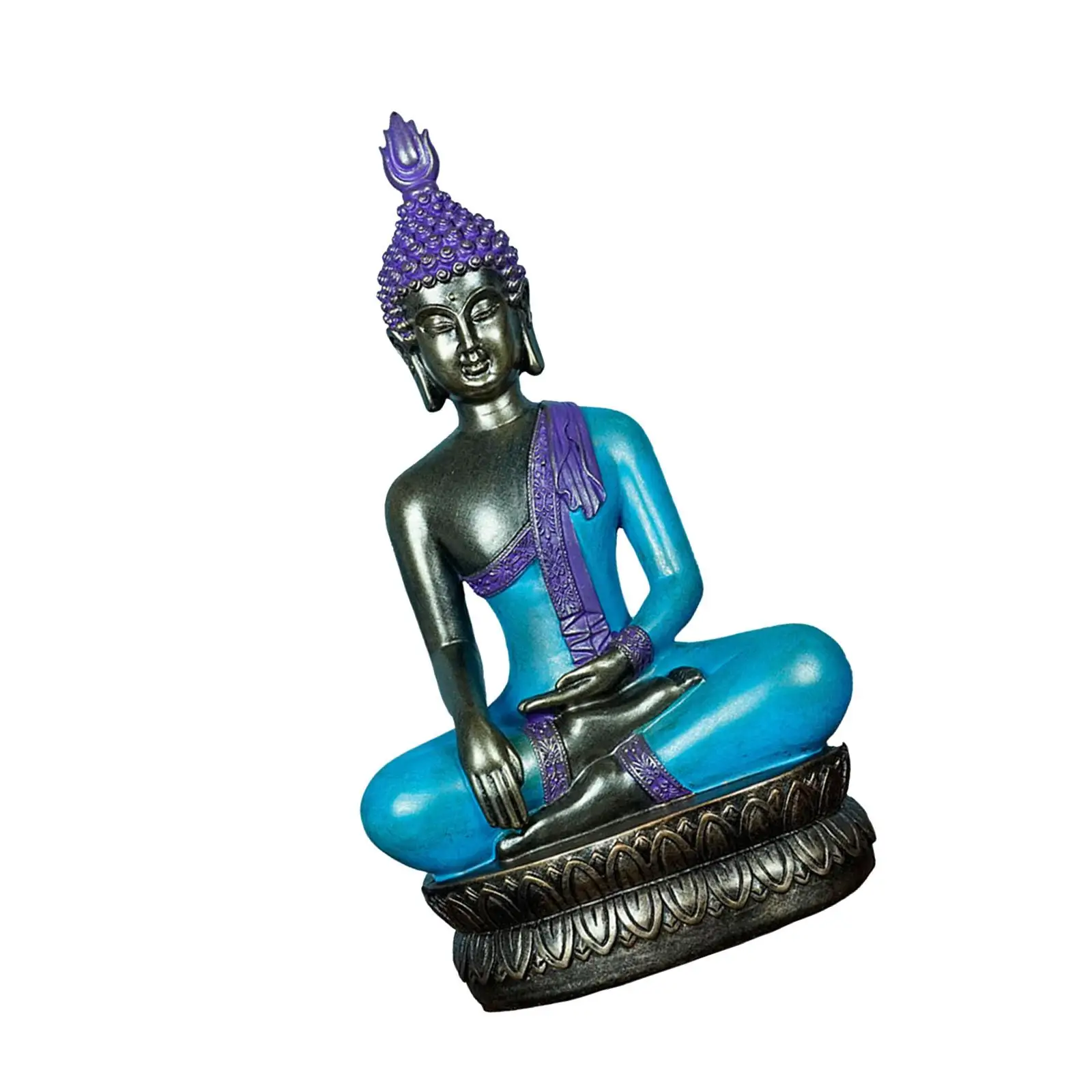 Buddha Statue Miniature Figurine Artwork Resin Craft Sculpture for Office Living Room