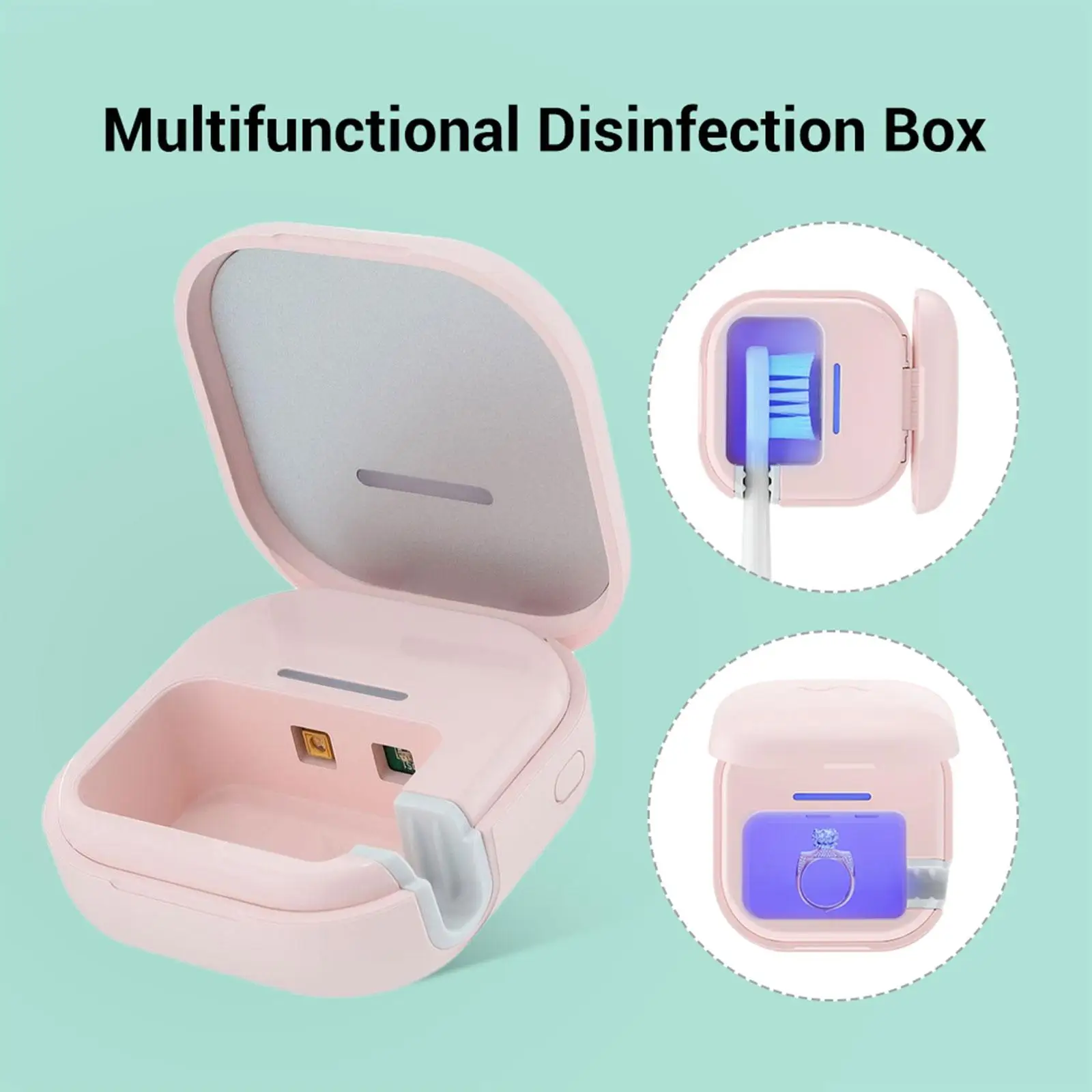 UV Toothbrush Sterilizer Case UV Lamp Automatic Mini Kills Germs Portable Safety Cover for Traveling All Toothbrushes Jewelry
