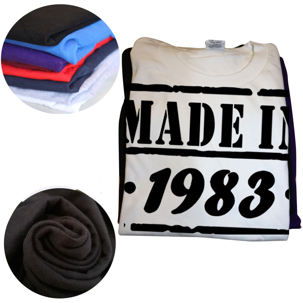 Retro Vintage 1983 T-Shirt Herren O-Ausschnitt Kurzarm 42 Jahre alt Geboren im Jahr 1983 Shirt 42. Geburtstag Sommer T-Shirt Baumwolle T-Shirt Top – Detail 4