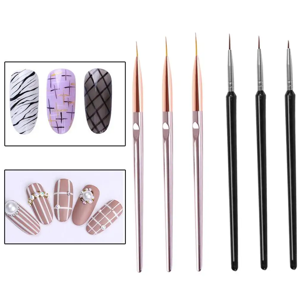 3-Pack Nail Art Pen Set Painting Drawing DIY Flower Petals Dotting Leaves Salon Use Elongated Lines Manicure Tool Details Home