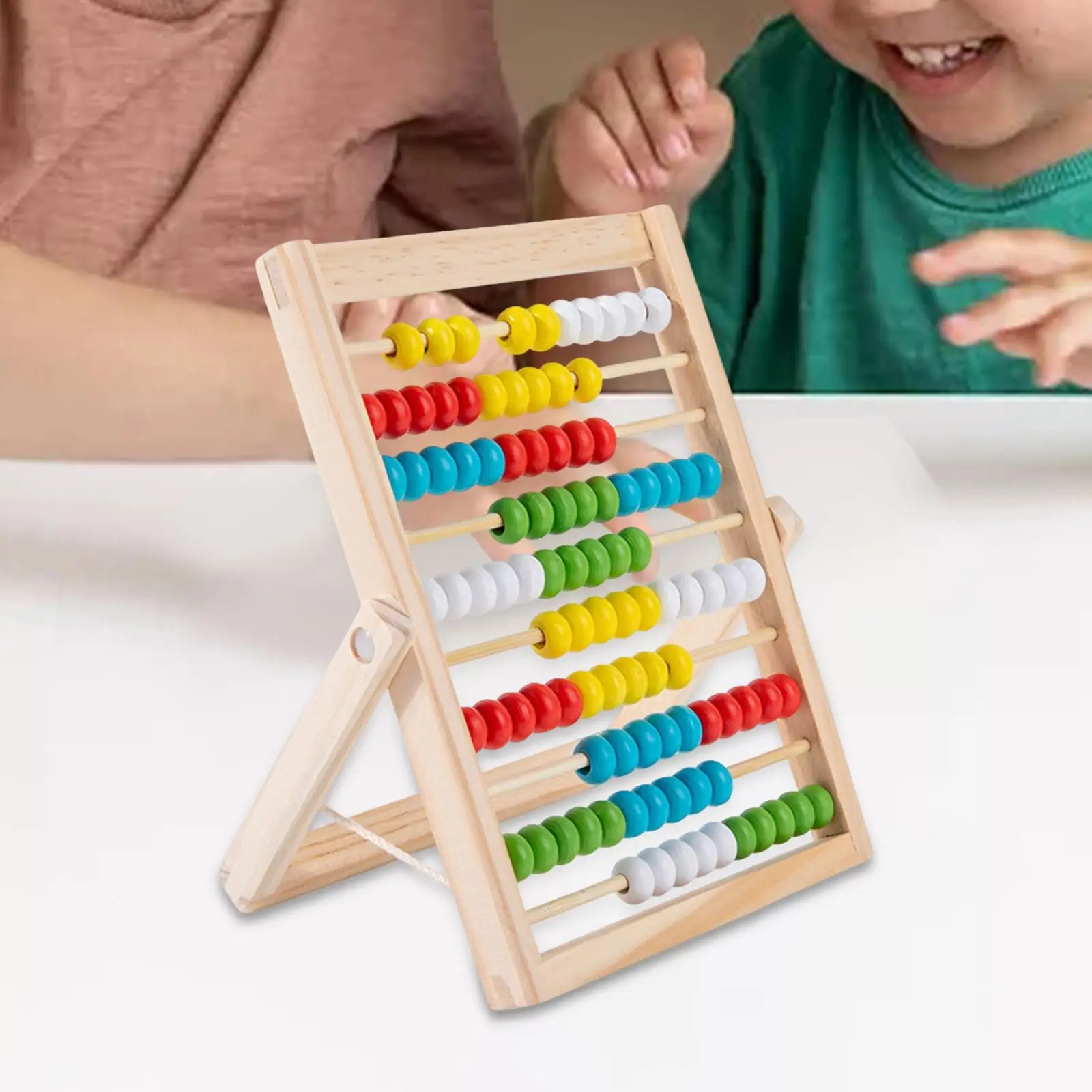 Wooden Abacus Educational Counting Frames Toy Montessori Gifts 100 Beads Math Tool 10 Rows Abacus for Preschool Toddlers