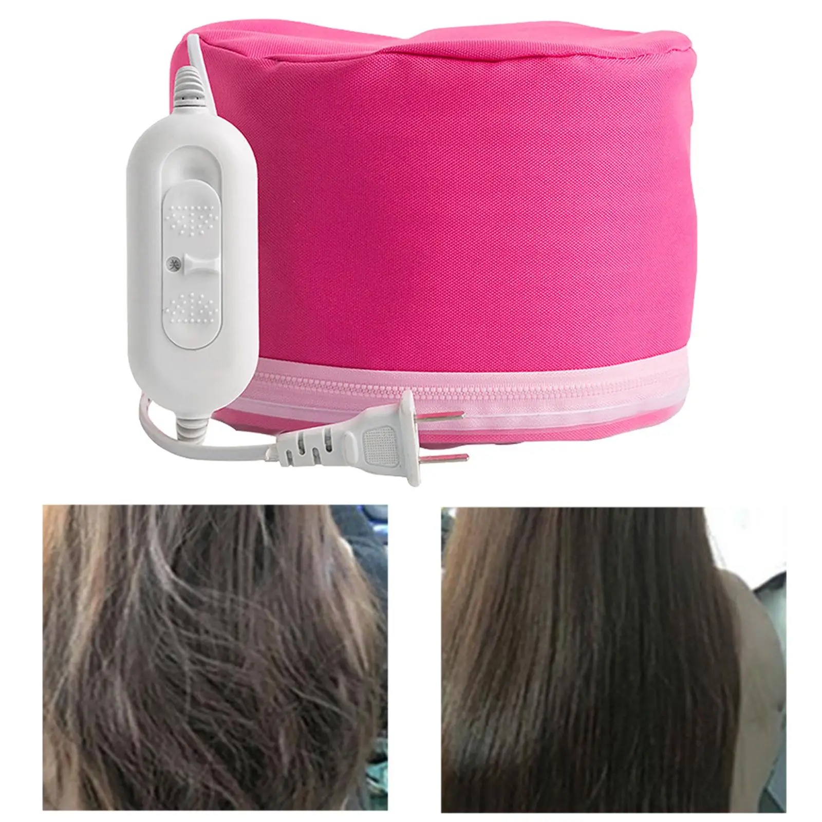 Hair Heating Caps Steamer 3-Mode Adjustable Size with Zipper Essential Oil Caps for Deep Conditioning Salon Natural Hair Nursing