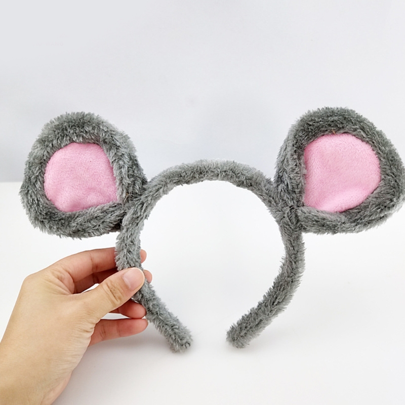 Plüsch Maus Ohren Stirnbänder Cartoon Tier Ohren Haar Hoop Nette Bär Ohren Haarband Halloween Party Kostüm Foto Requisiten F3MD – Detail 14