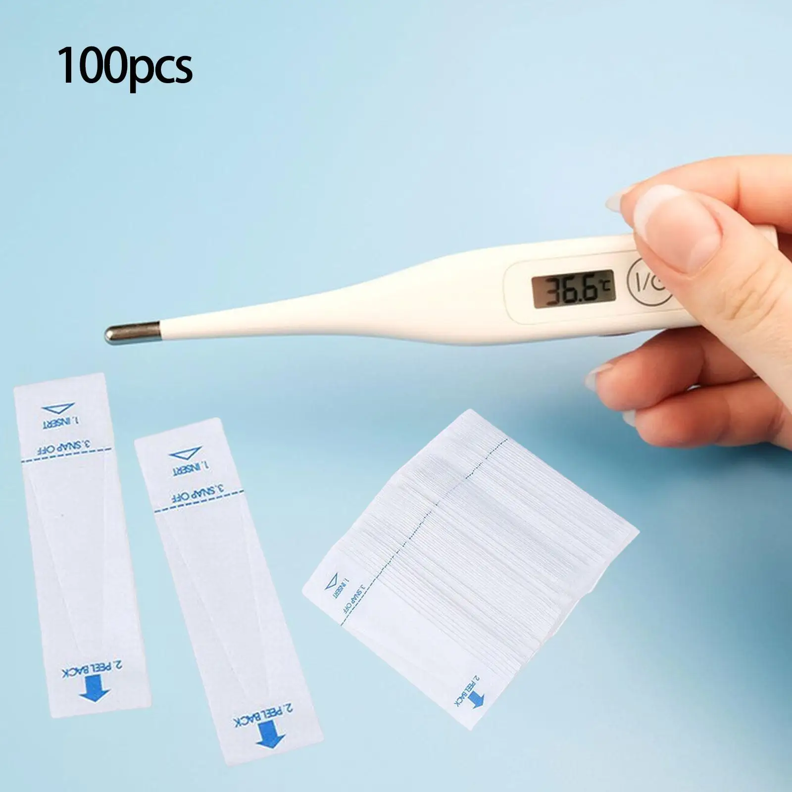 100Pcs Disposable Digital Thermometer Probe Covers Accessories Universal Electronic Thermometer Sleeve for Family Members Pets