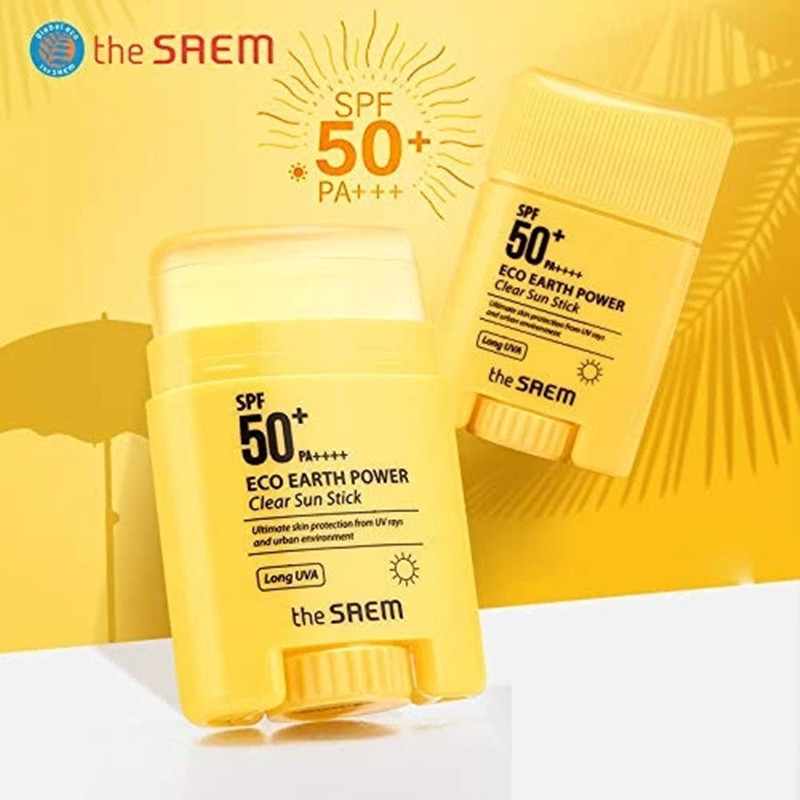 Best of THE SAEM Eco Earth Power Clear Sun Stick SPF50+ PA+ + + 16g UV Protective Cream Anti Oxidant Oil-control SunCream Korea Cosmetics Reviews & Tips