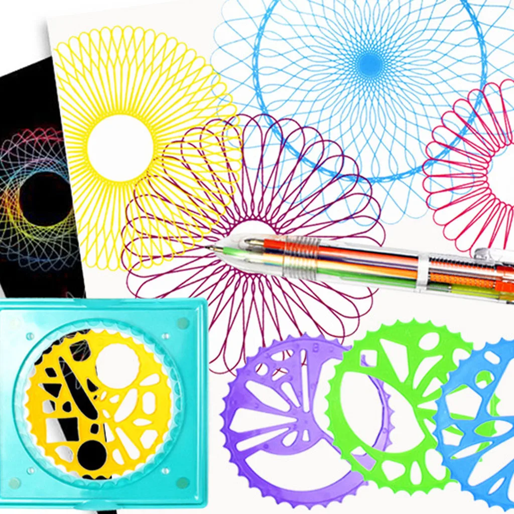 Spirograph Geometric Dawing Lineal Schablone Spiral Art Classic Toy Briefpapier 