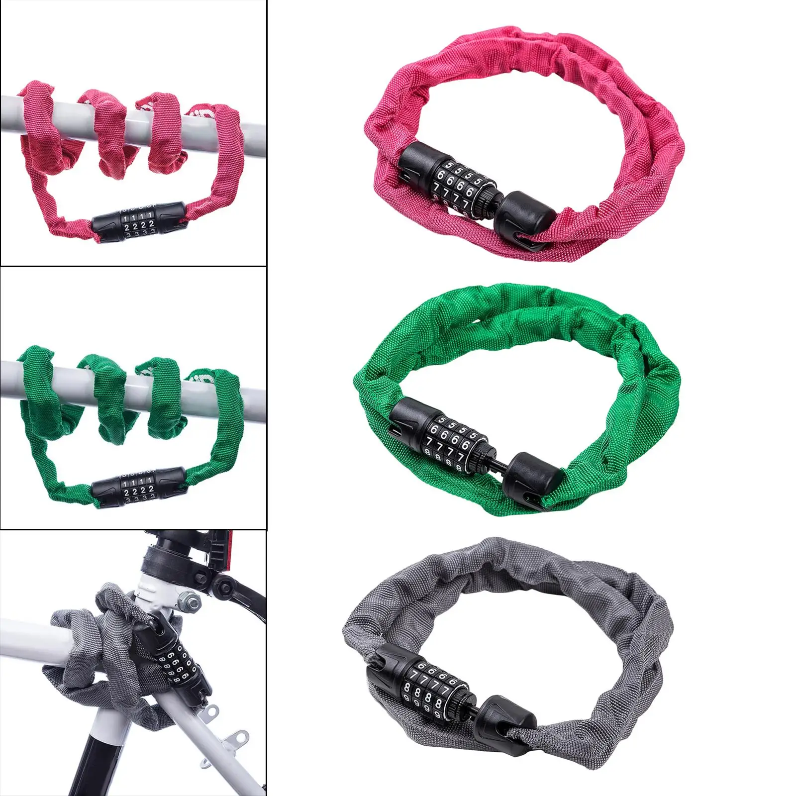 4 Digit Code Lock Safety Anti Theft Password Chain Lock MTB Road Chain Lock Outdoor Cycling Bicycle Accessories