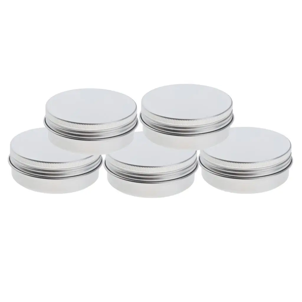 5 Pieces Round Aluminum Jars for DIY Lip, , Party Items,