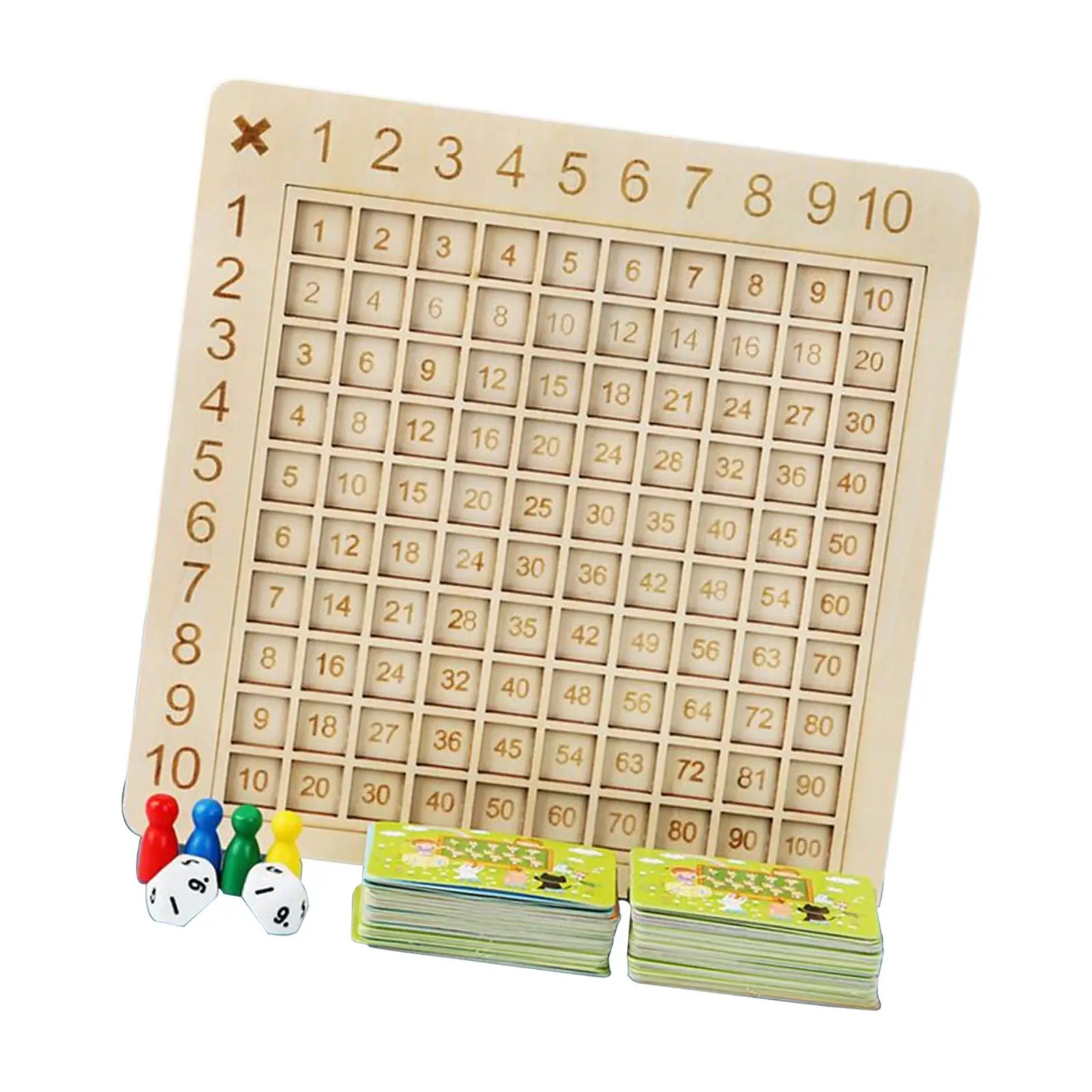 Wooden Multiplication Board Table Board Game Math Toys Multiplication and Division Board Educational Montessori for Children
