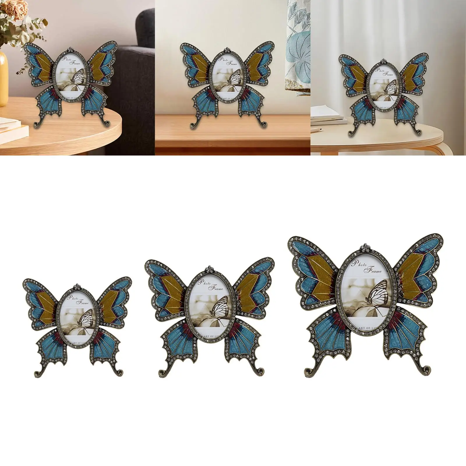 Photo Frame Butterfly Desktop Picture Display Holder for Living Room
