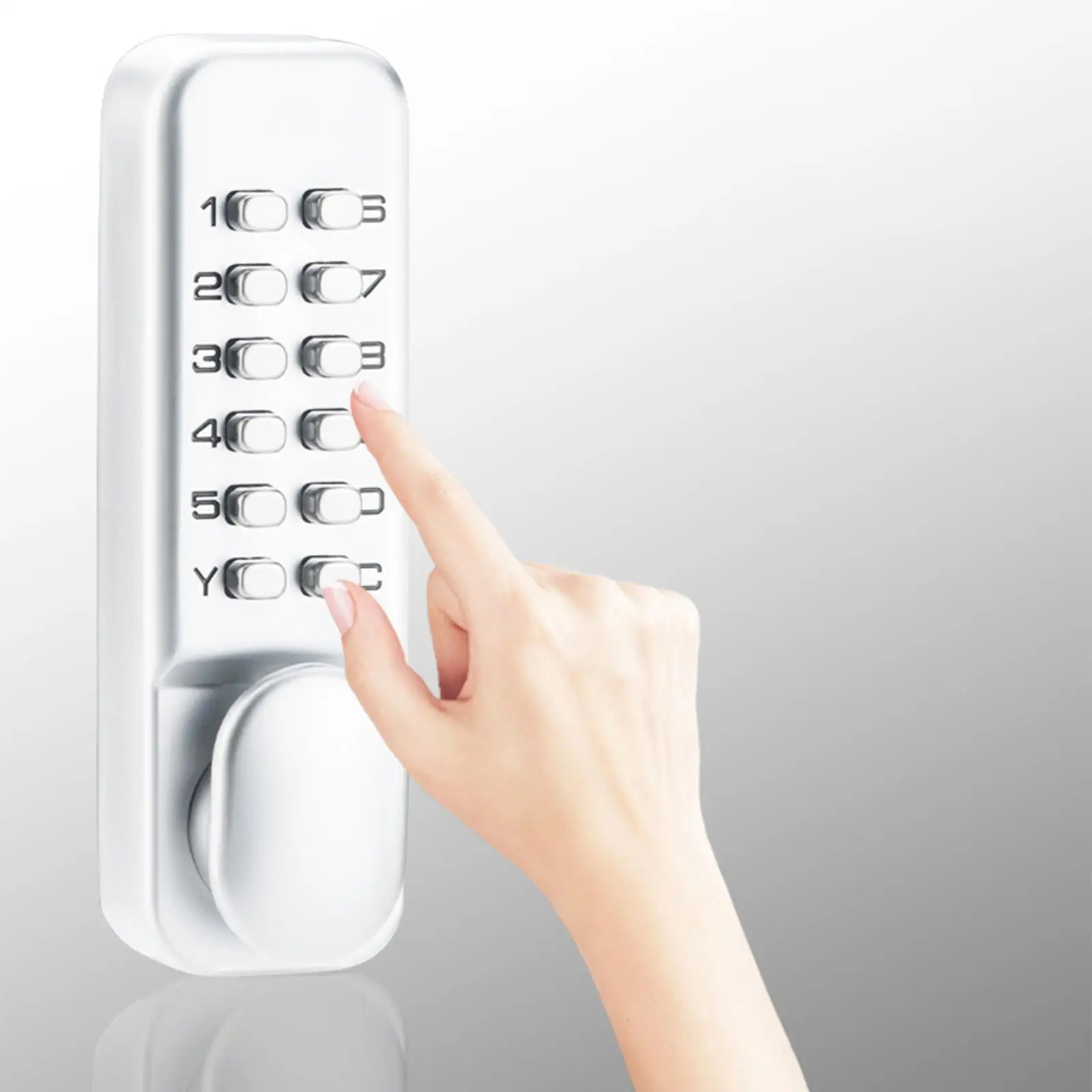 Keyless Mechanical Door Lock with Keypad Push Button Knob Lock Waterproof Combination Door Lock Outdoor Gate Easy to Install