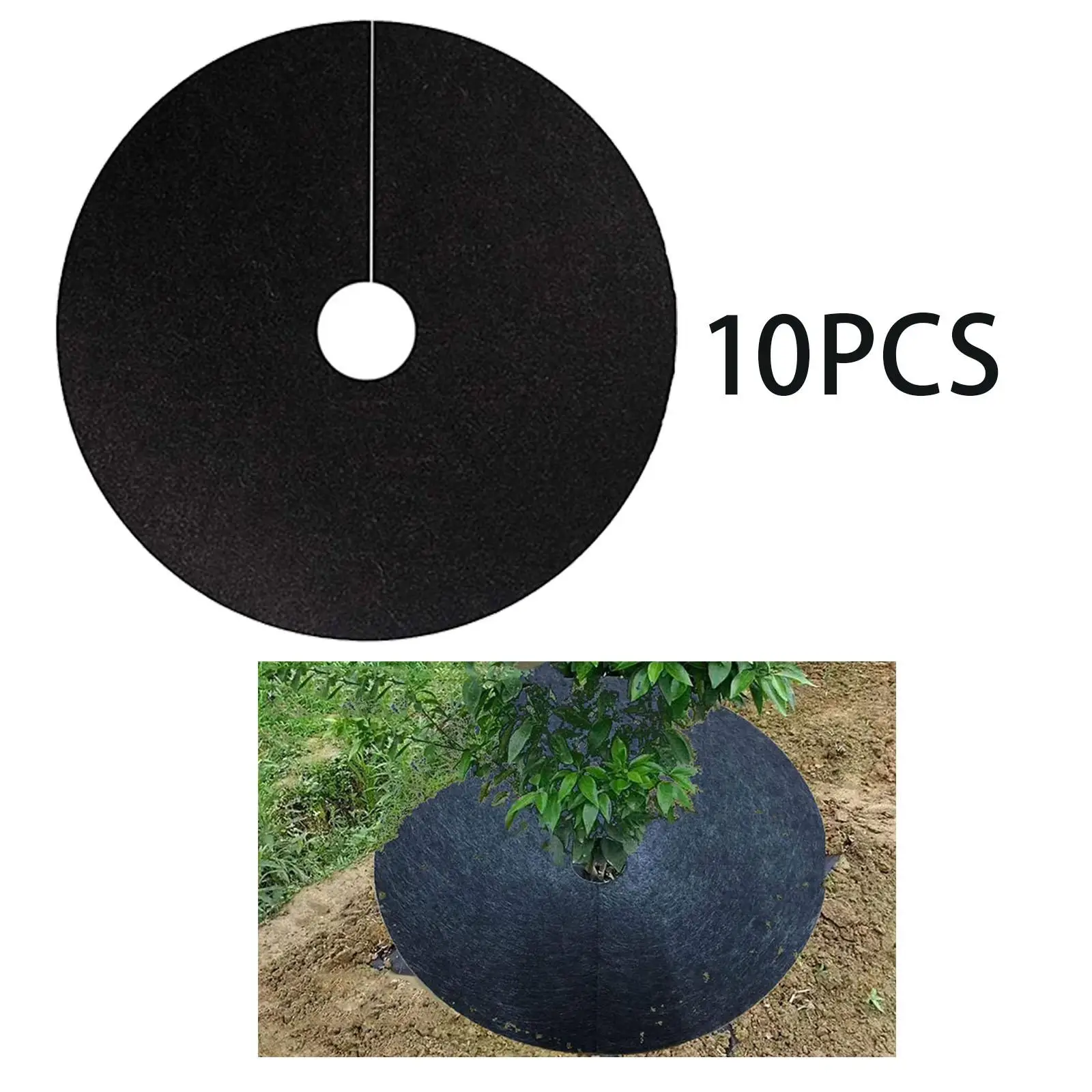 10Pcs 52cm Tree Rings Weed Barrier Non Woven Fabric Durable Easy Install