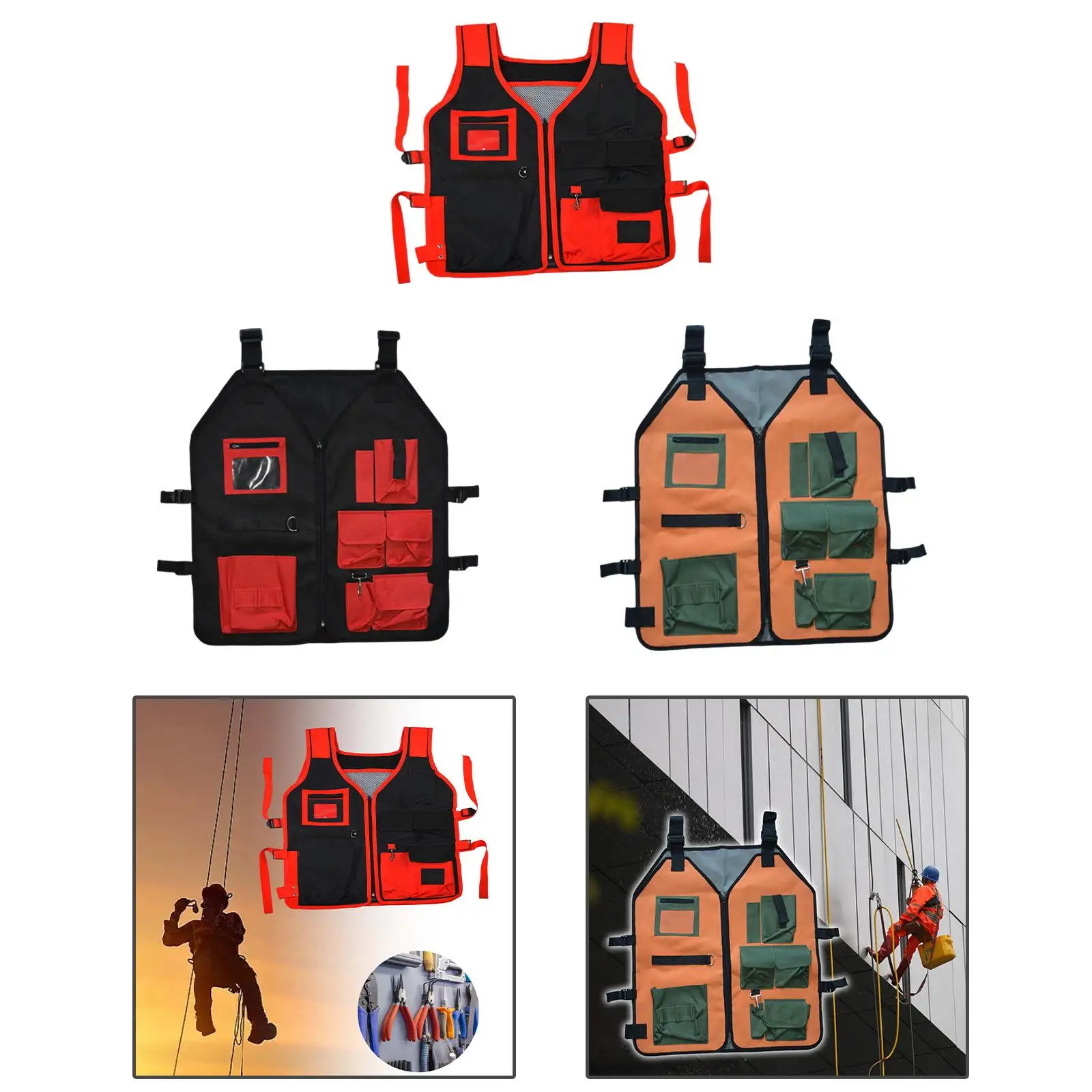 Tool Vest Hardware Tool Storage Bag Construction Site Work Vest for Carpenter Fishing Outdoor Electricians