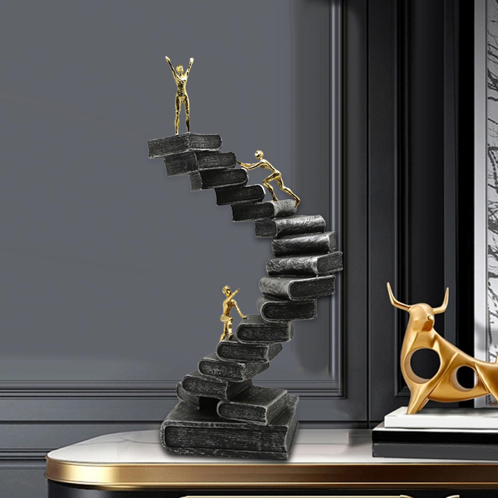 Ladder Sculpture Resin Collectible Statue Art Thinker Statues for Study Room Living Room Desktop Mantelpiece Abstract Figure