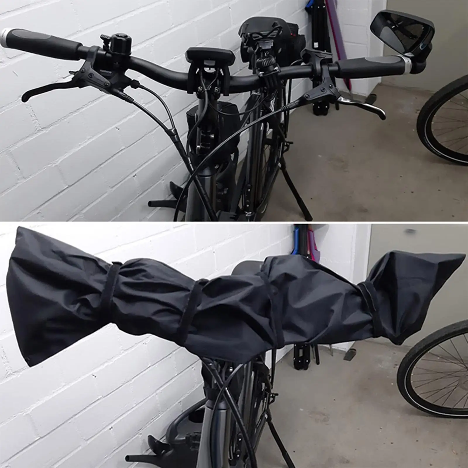 Waterproof  Handle Bar Protector Sun Protection Black Durable Bike Handlebarcover for Outdoor Bikes Motorcycle Motorbike