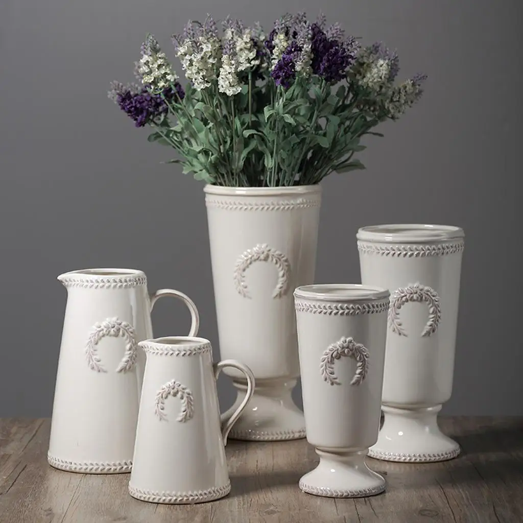 Ceramic Flower Vase Decor, Decorative Table Decoration for Living Room, Indoor , Shelf, Table, Office,Wedding Centerpieces
